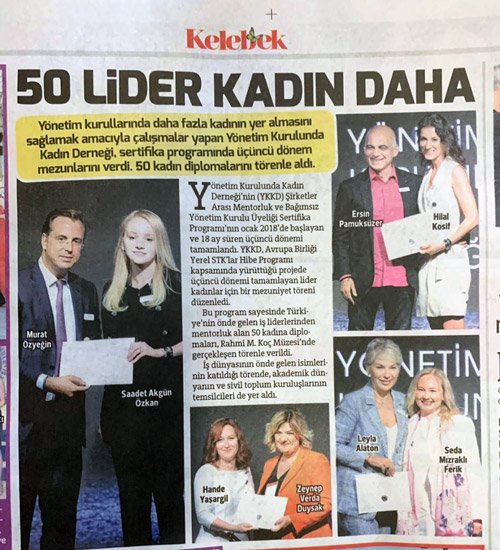 Hürriyet Newspaper, Press Reflection of WOB Turkey Certificate and Mentorship Program of 3rd Term Graduation Ceremony